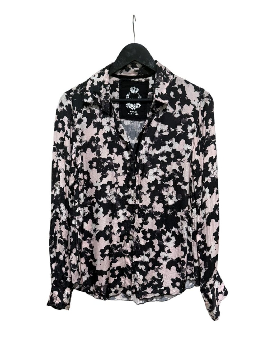 CINO Blouse Black/Blush Button-up Blouse, Sz XS